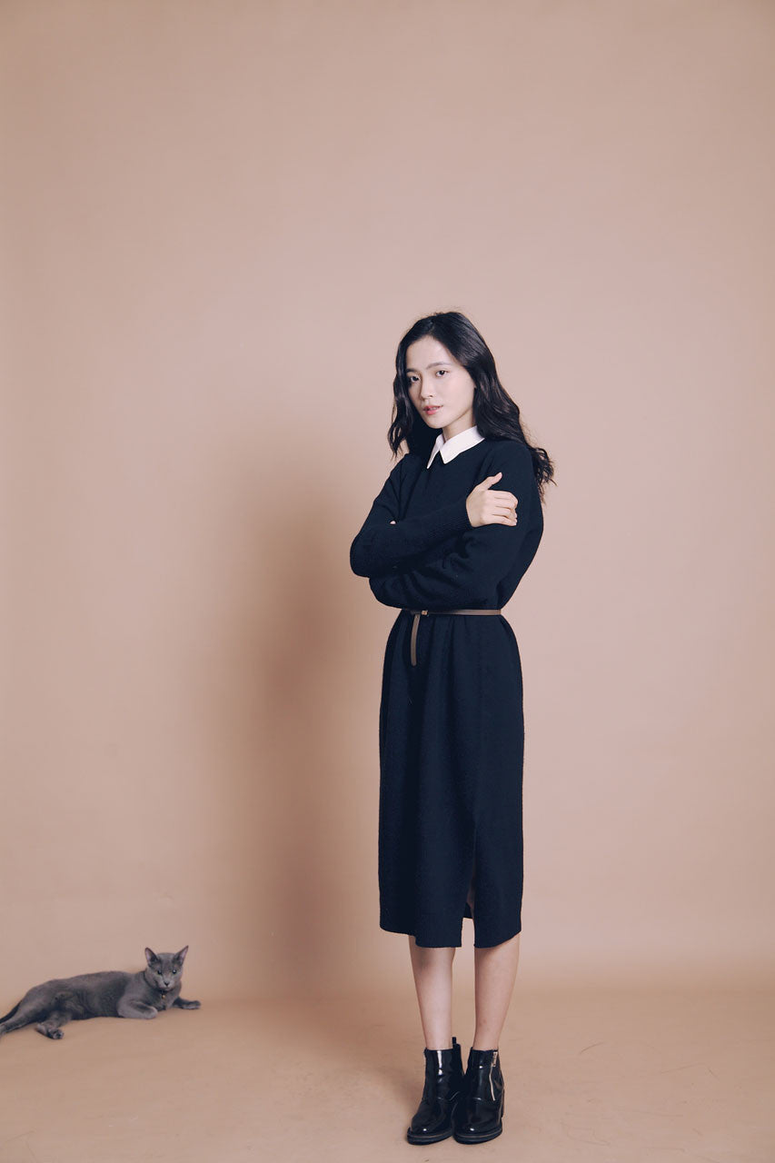 質感喀什米爾羊毛連身裙