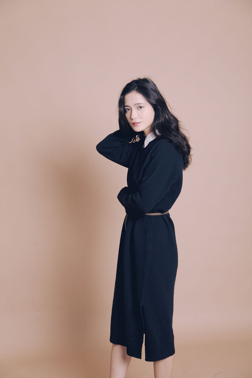 質感喀什米爾羊毛連身裙