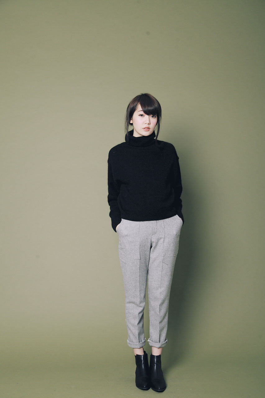 素面高領羊毛毛衣(兩色)