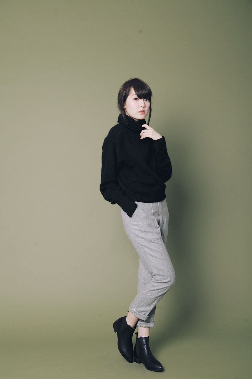 素面高領羊毛毛衣(兩色)