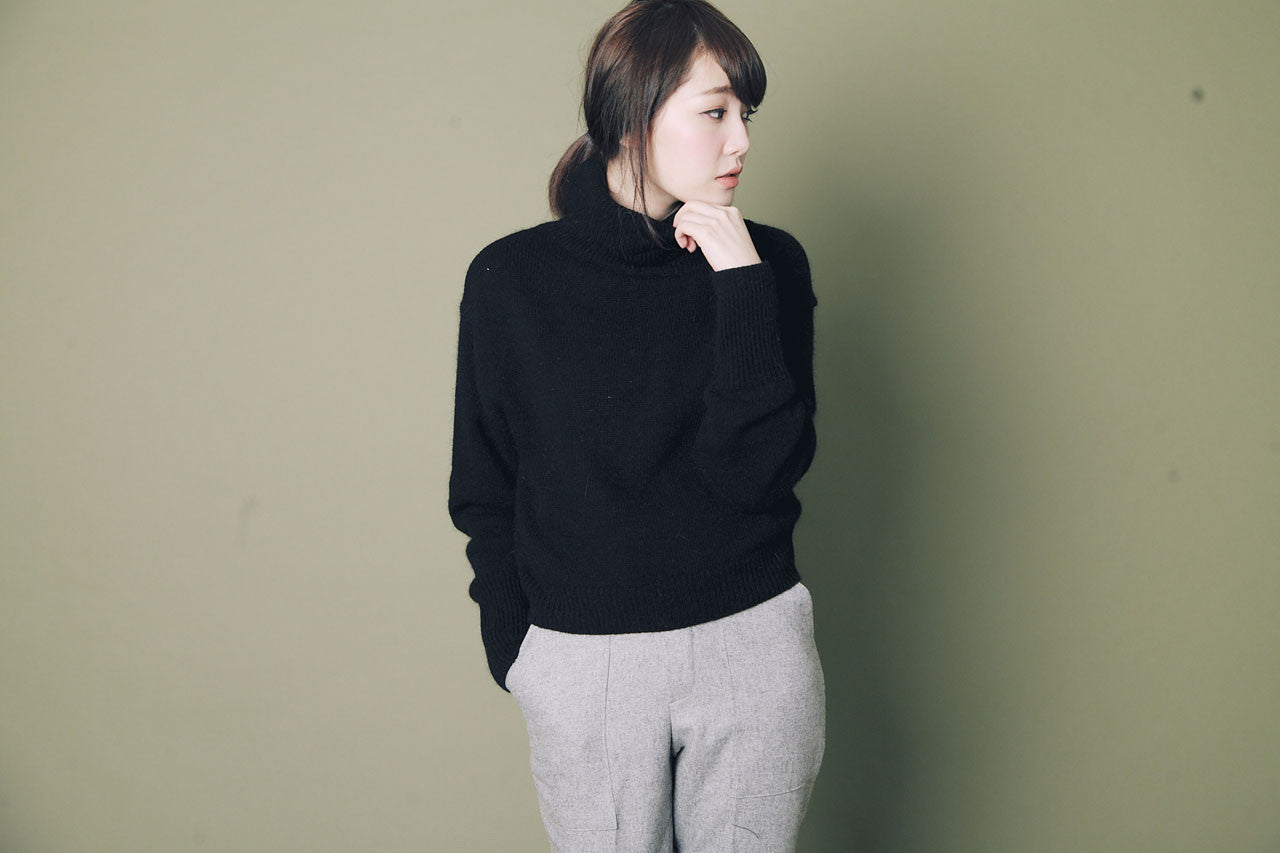 素面高領羊毛毛衣(兩色)