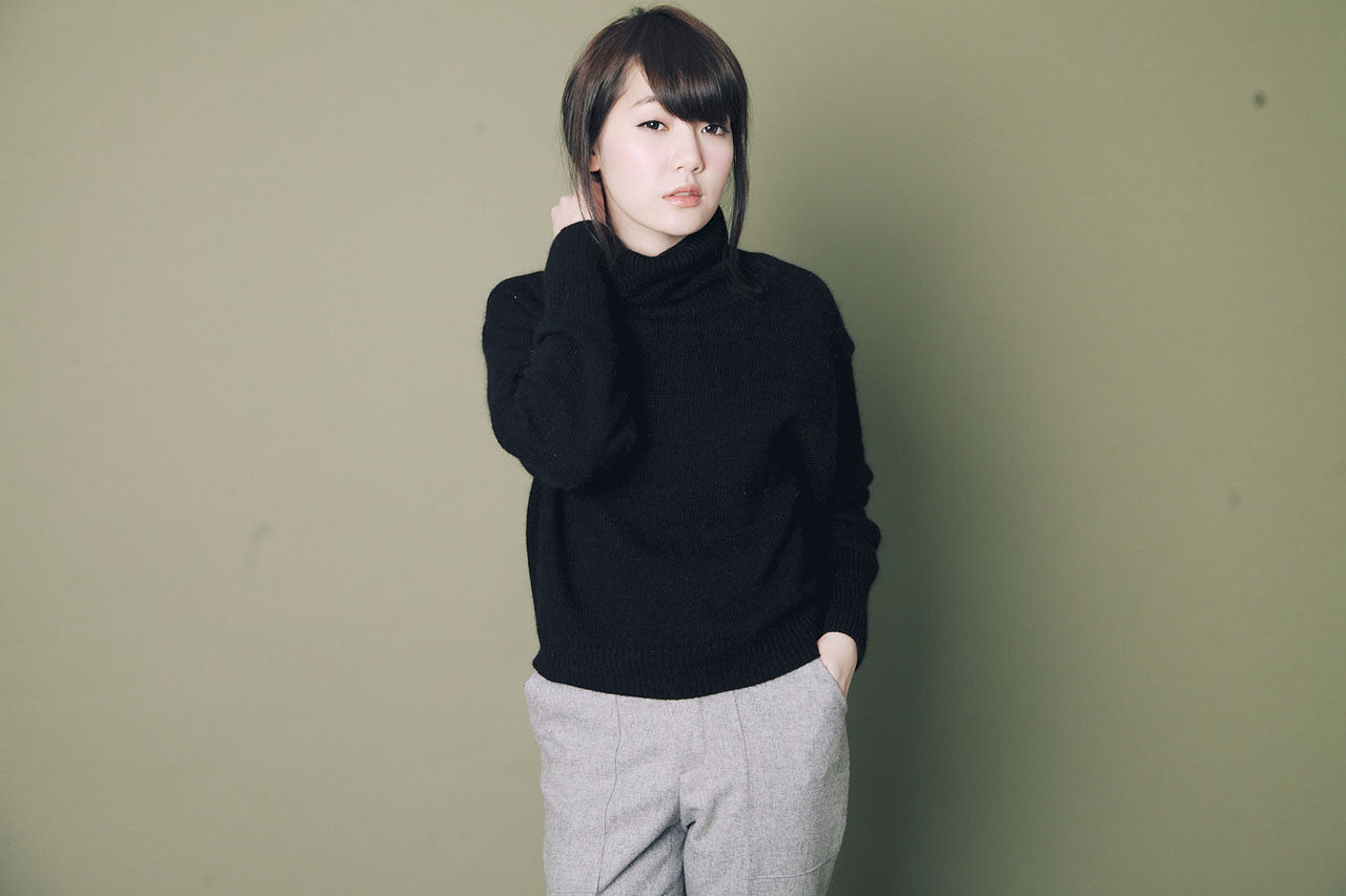 素面高領羊毛毛衣(兩色)