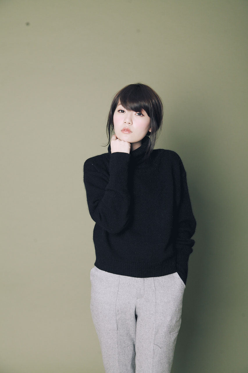 素面高領羊毛毛衣(兩色)