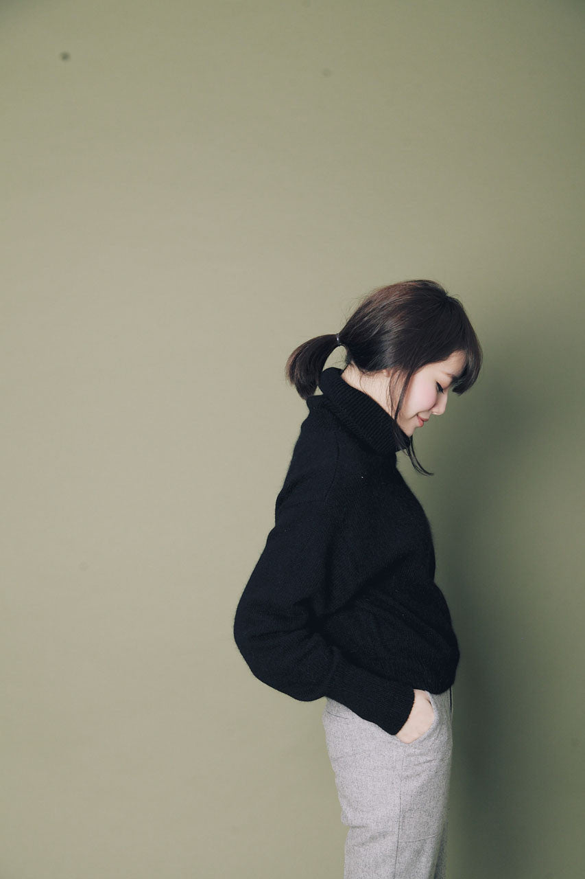 素面高領羊毛毛衣(兩色)