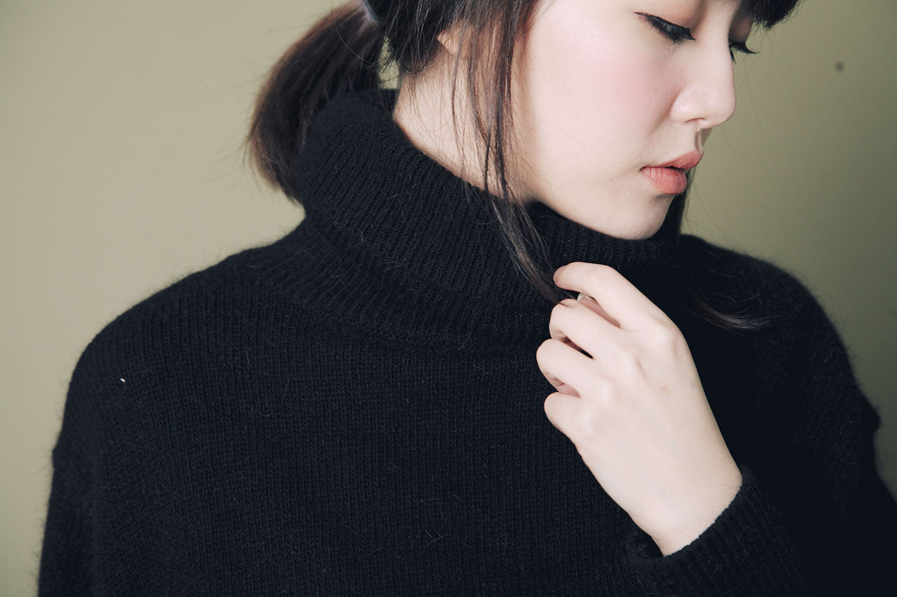 素面高領羊毛毛衣(兩色)