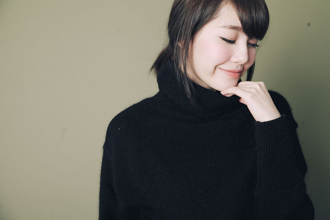 素面高領羊毛毛衣(兩色)