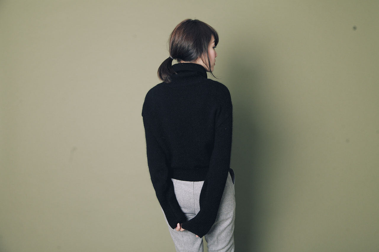 素面高領羊毛毛衣(兩色)