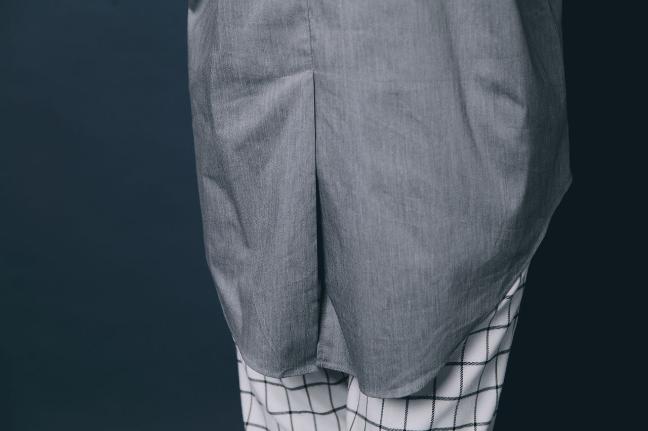 灰色拼接造型襯衫