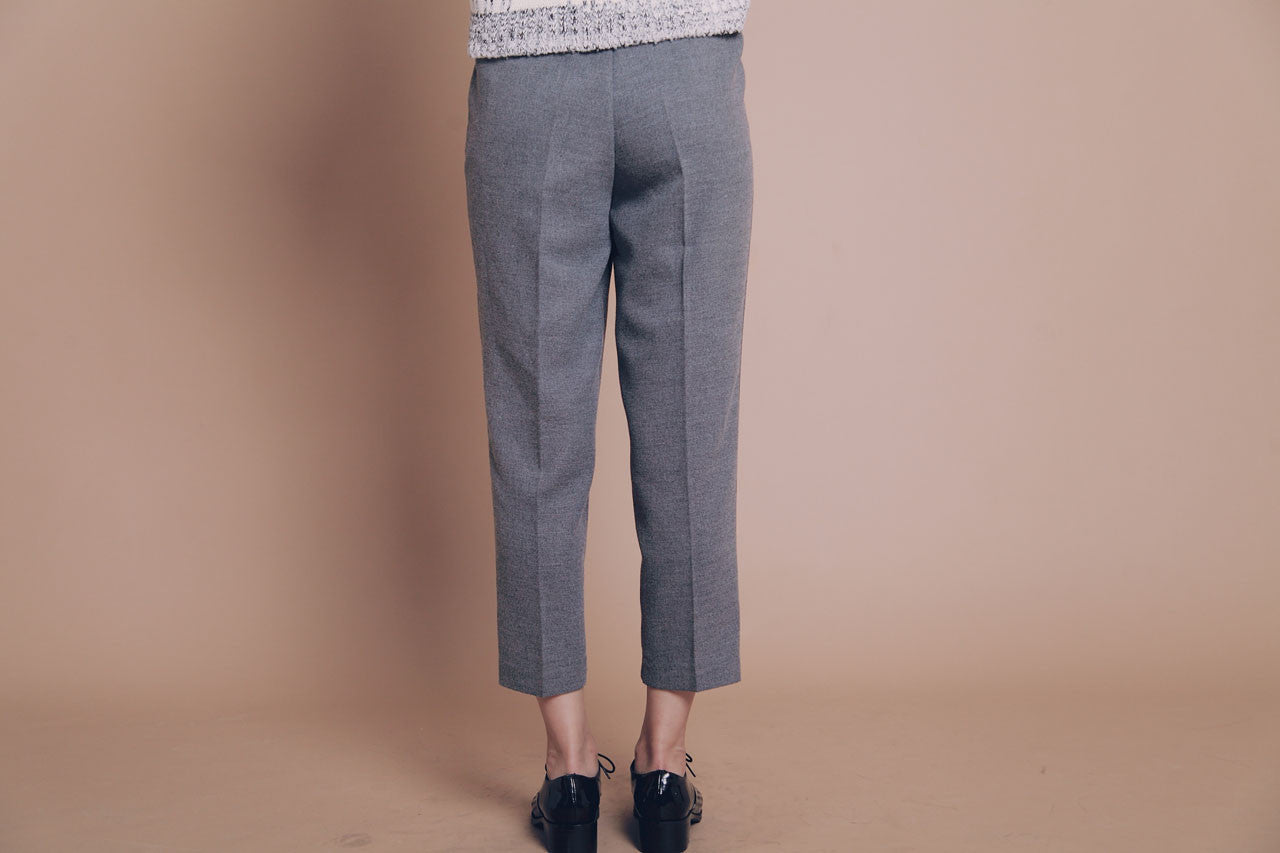 側斜壓折九分西褲