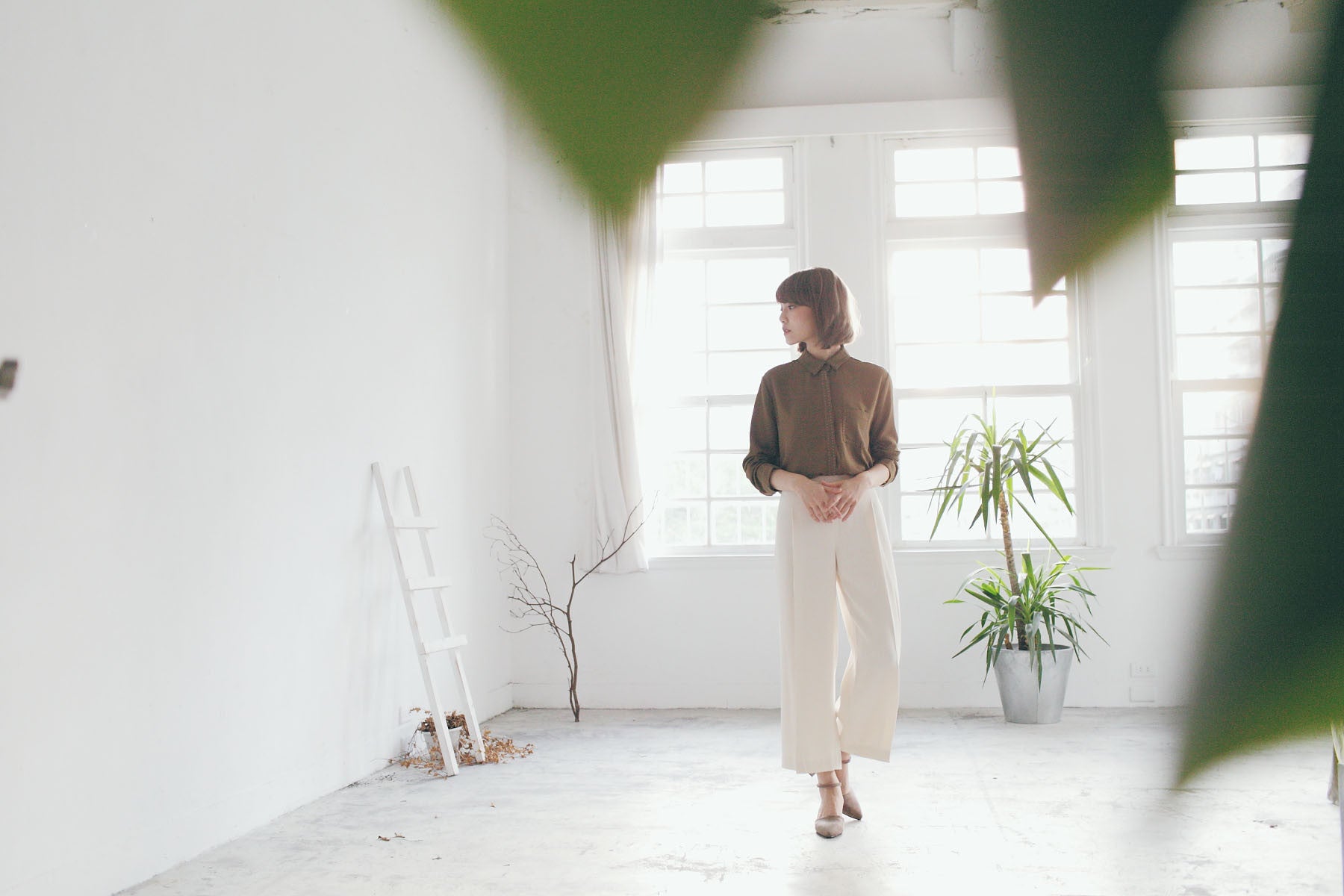 質感打褶九分寬褲(兩色)