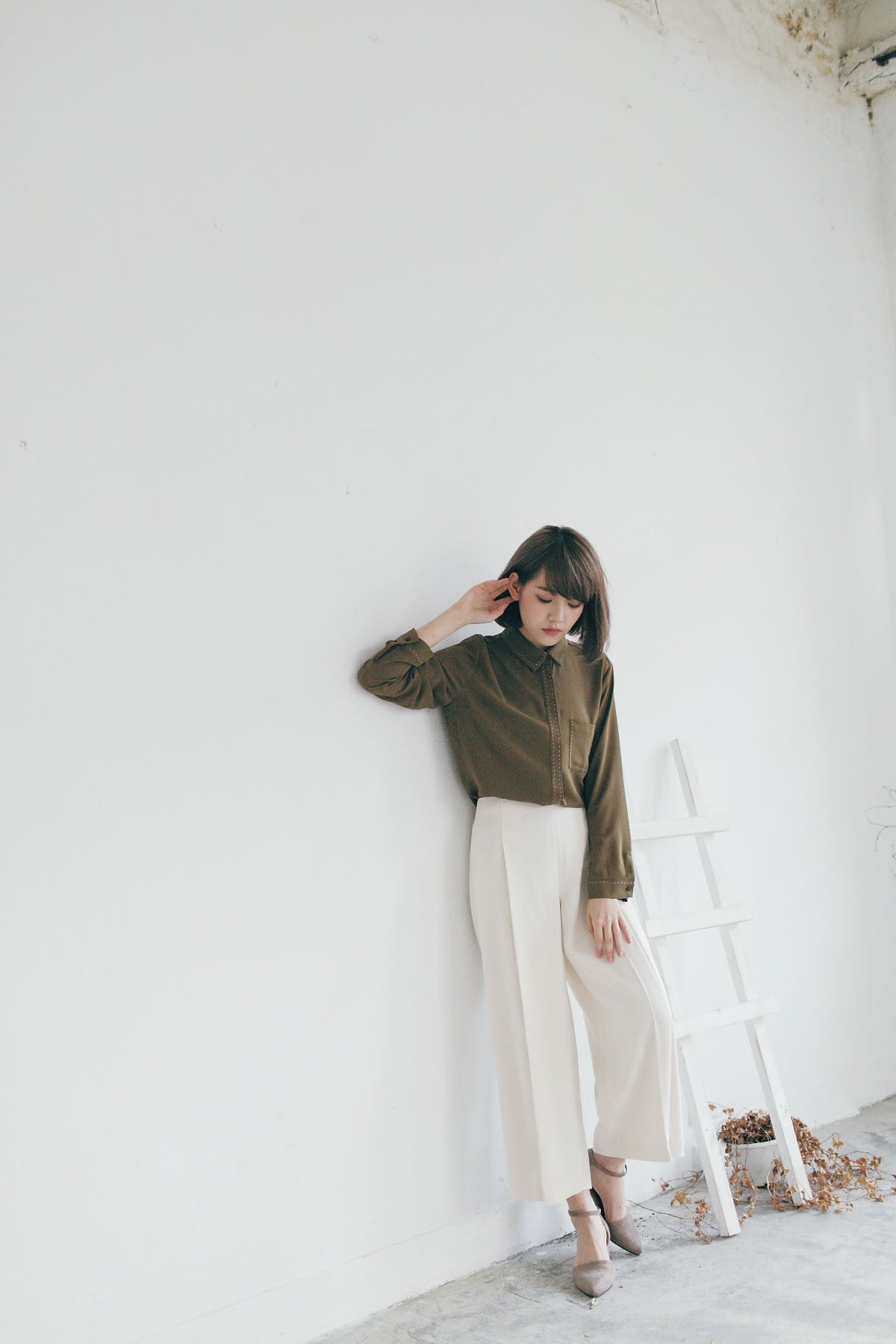 質感打褶九分寬褲(兩色)