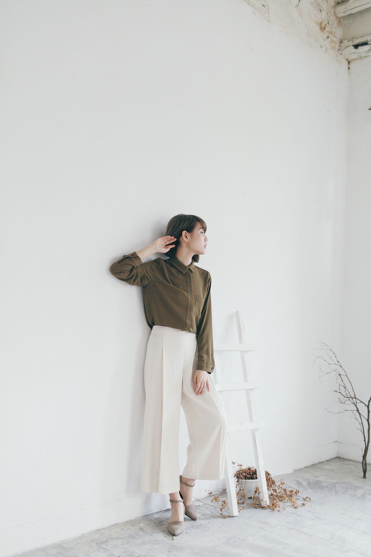 質感打褶九分寬褲(兩色)