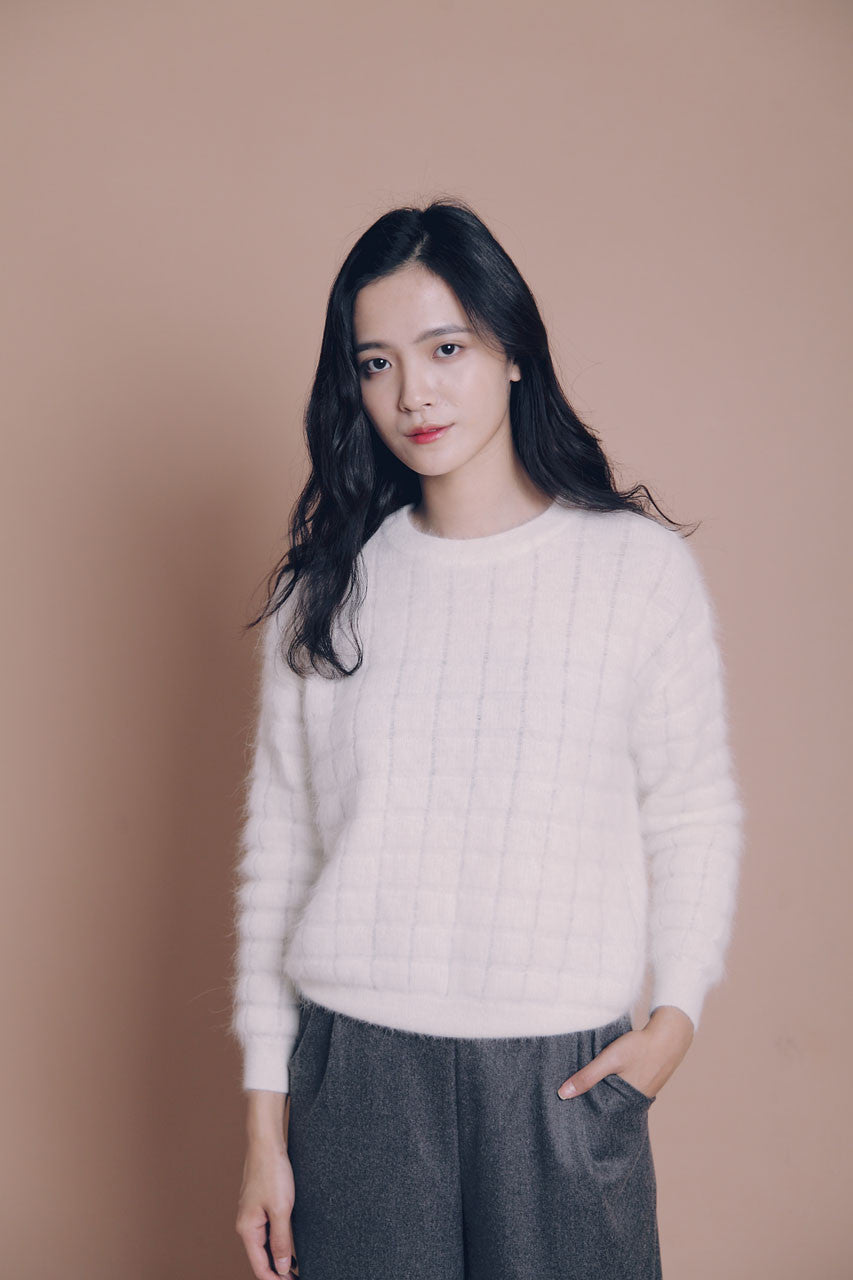 方格壓紋羊毛衣(三色)