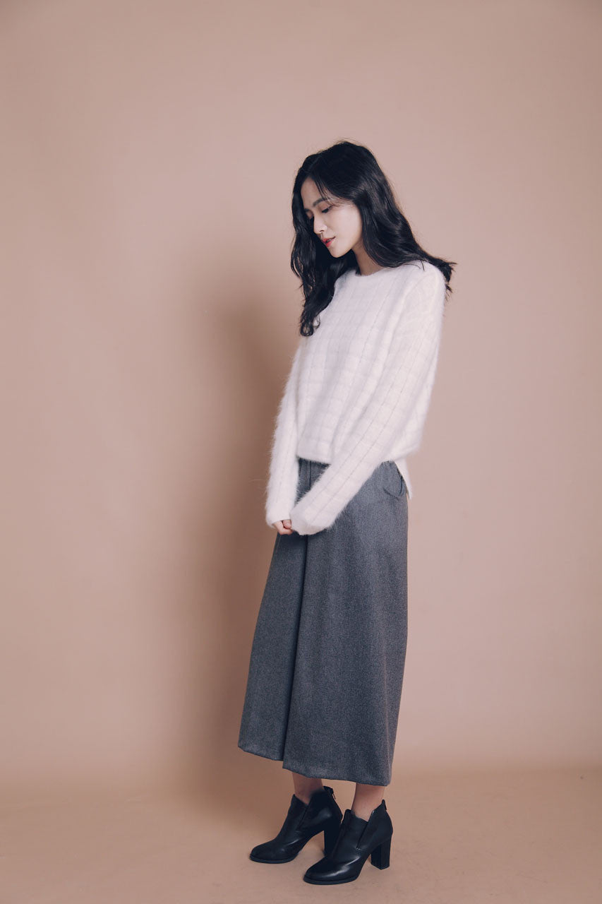 方格壓紋羊毛衣(三色)