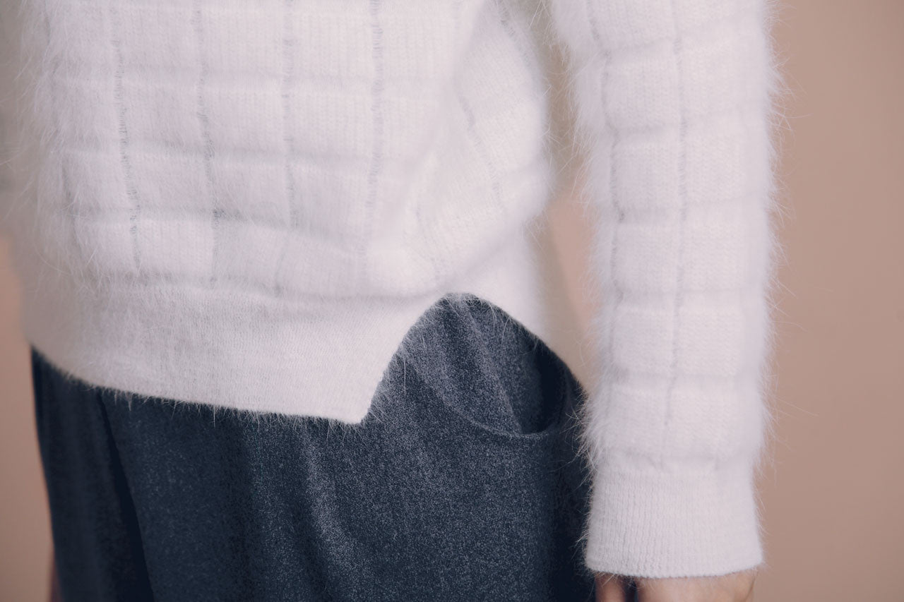 方格壓紋羊毛衣(三色)