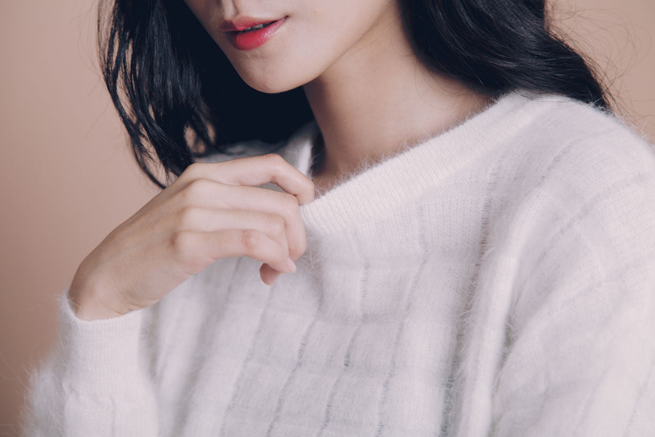 方格壓紋羊毛衣(三色)