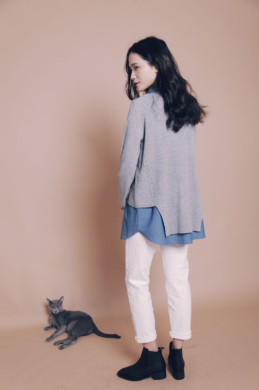 假兩件針織襯衫