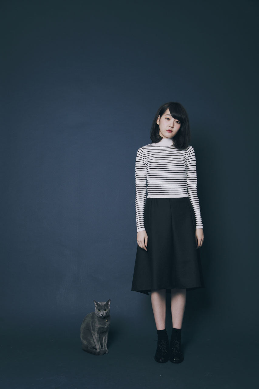 前短後長羊毛圓裙