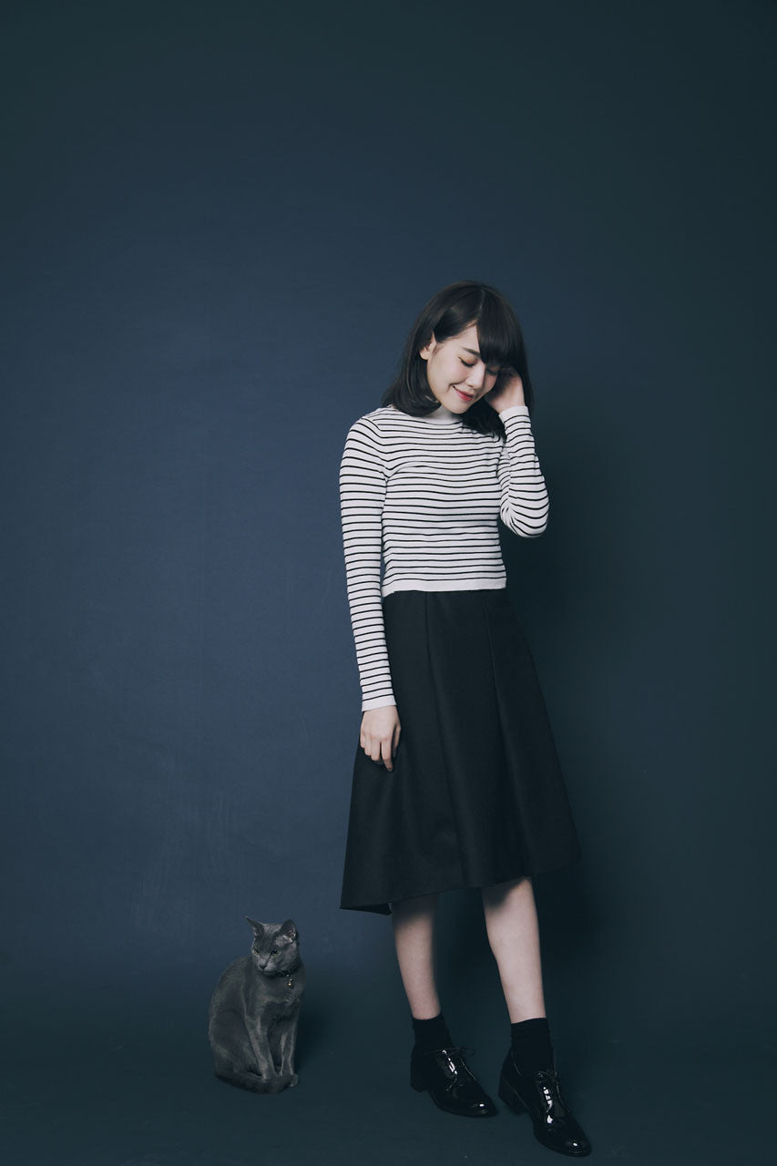 前短後長羊毛圓裙