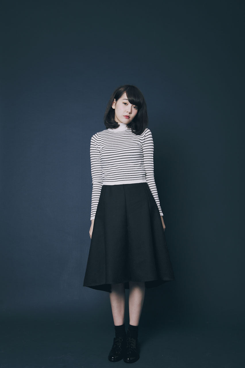 前短後長羊毛圓裙