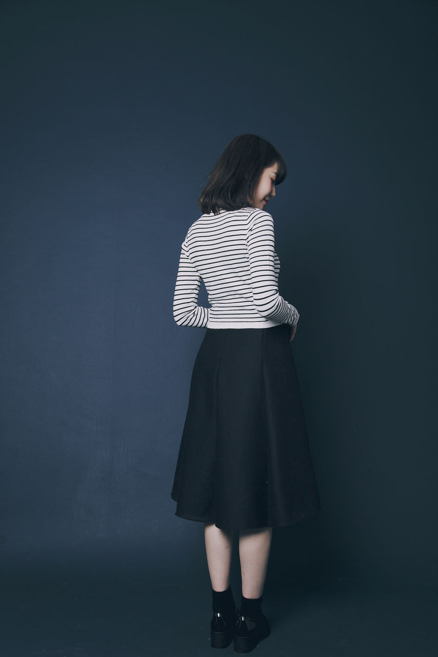 前短後長羊毛圓裙