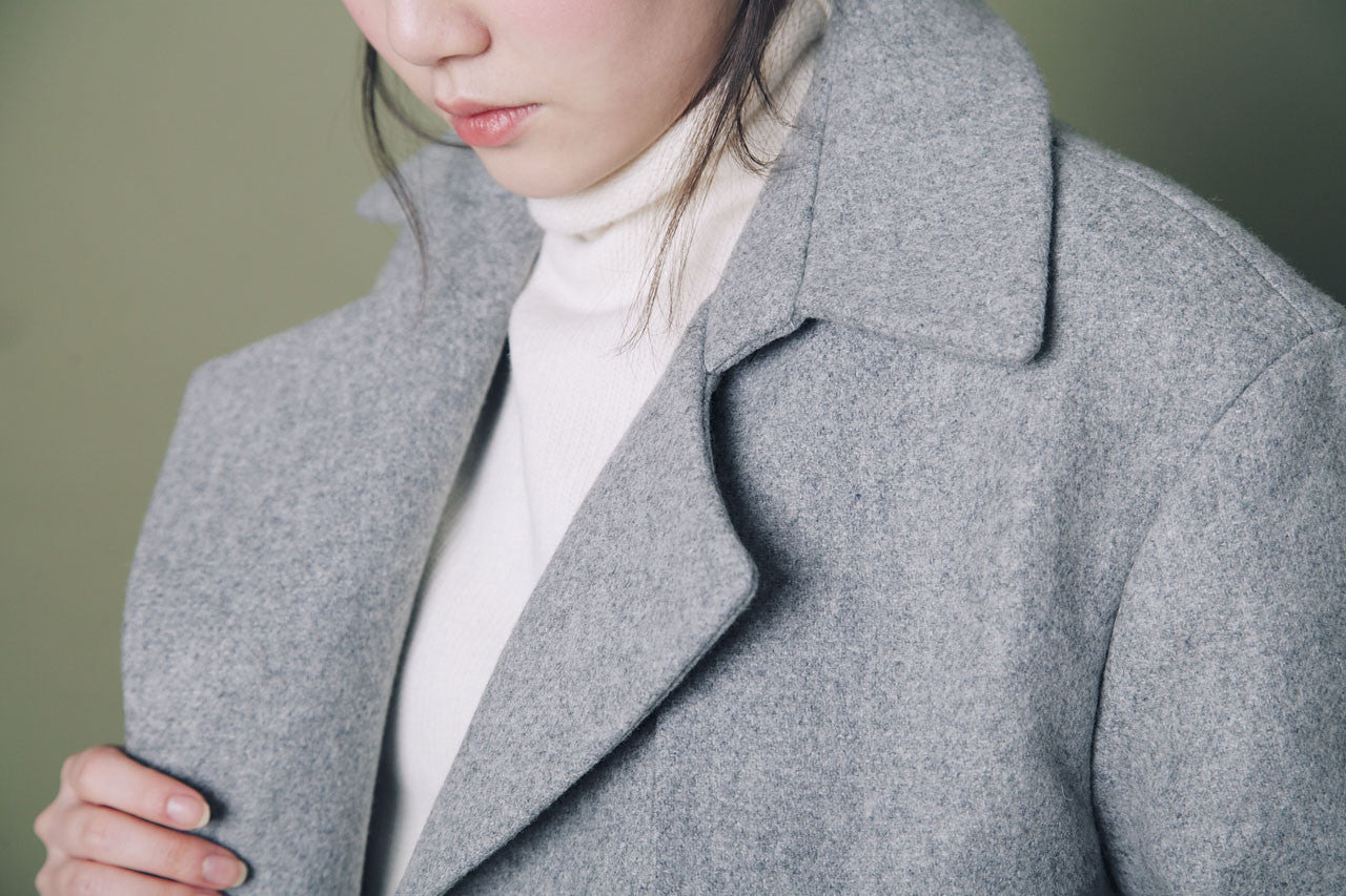 率性翻領羊毛大衣