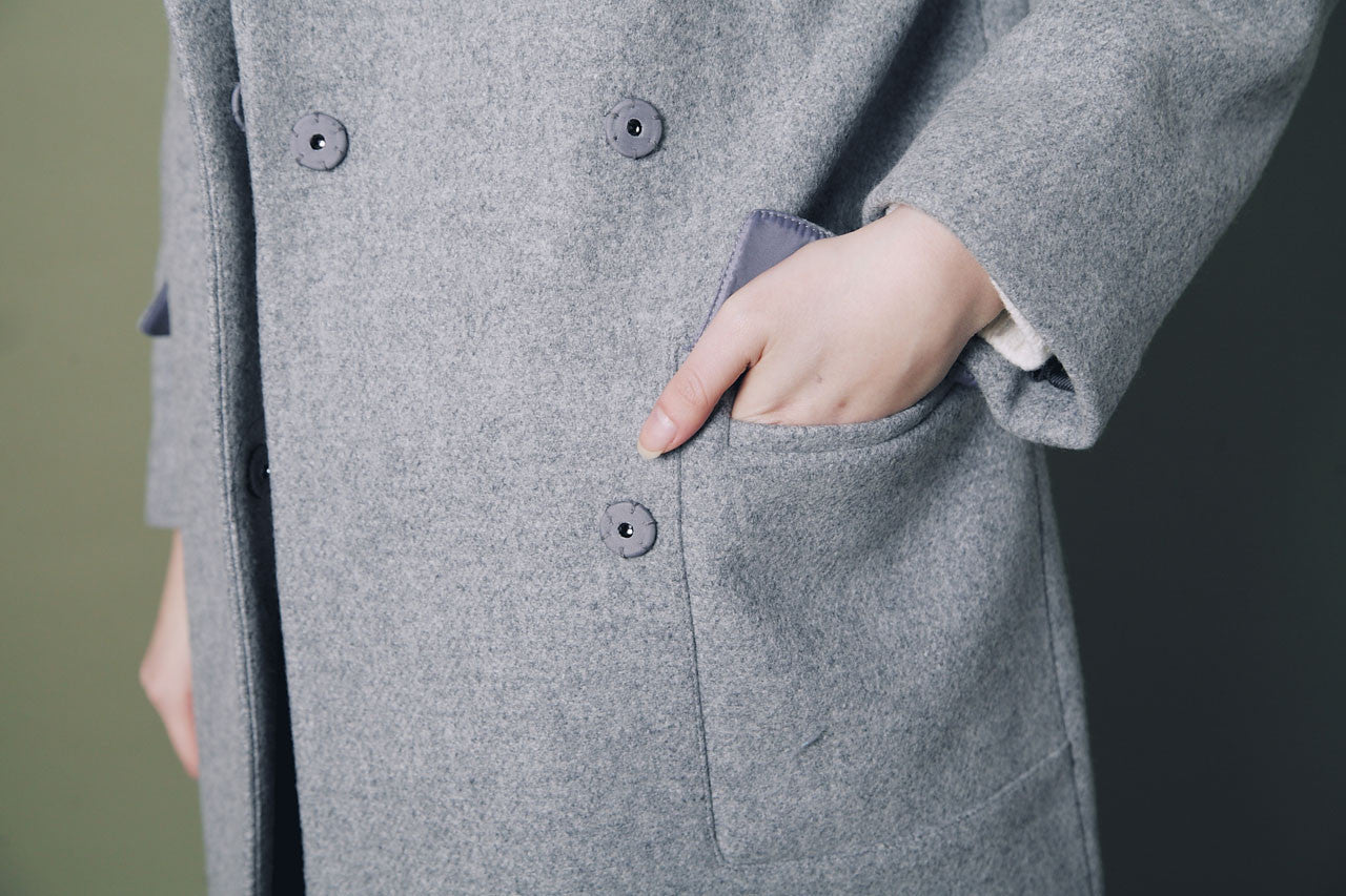 率性翻領羊毛大衣