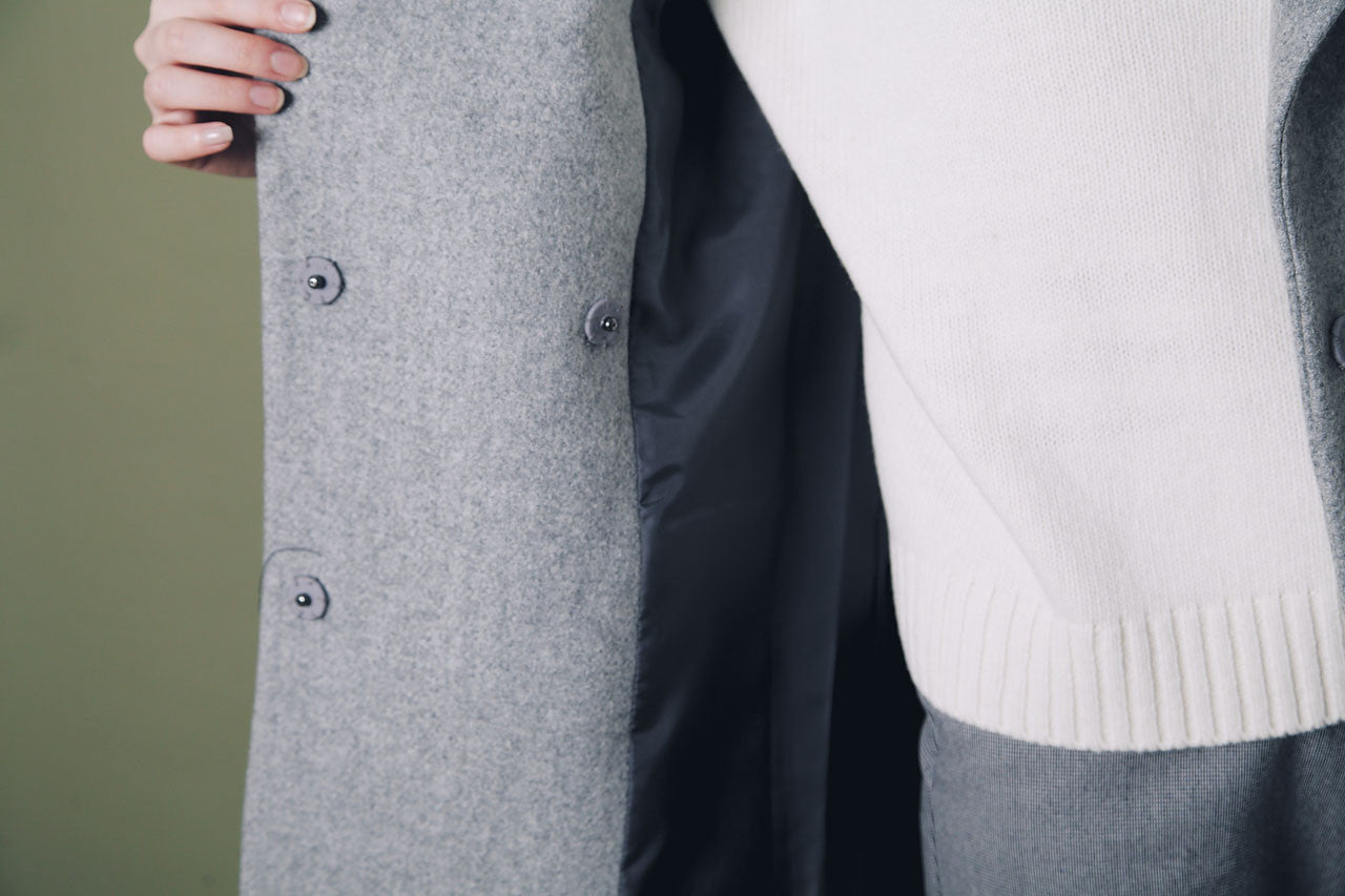 率性翻領羊毛大衣