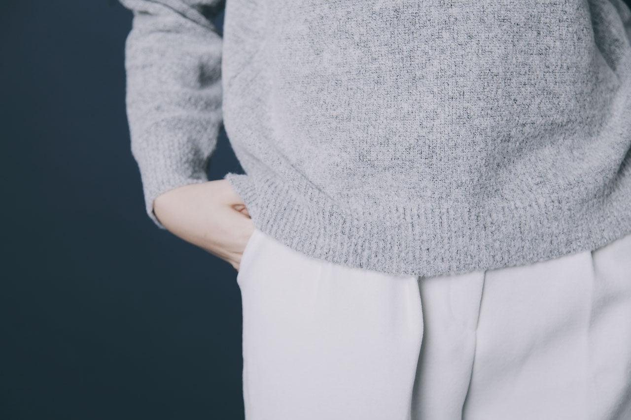 薄軟高領毛線衣-混灰