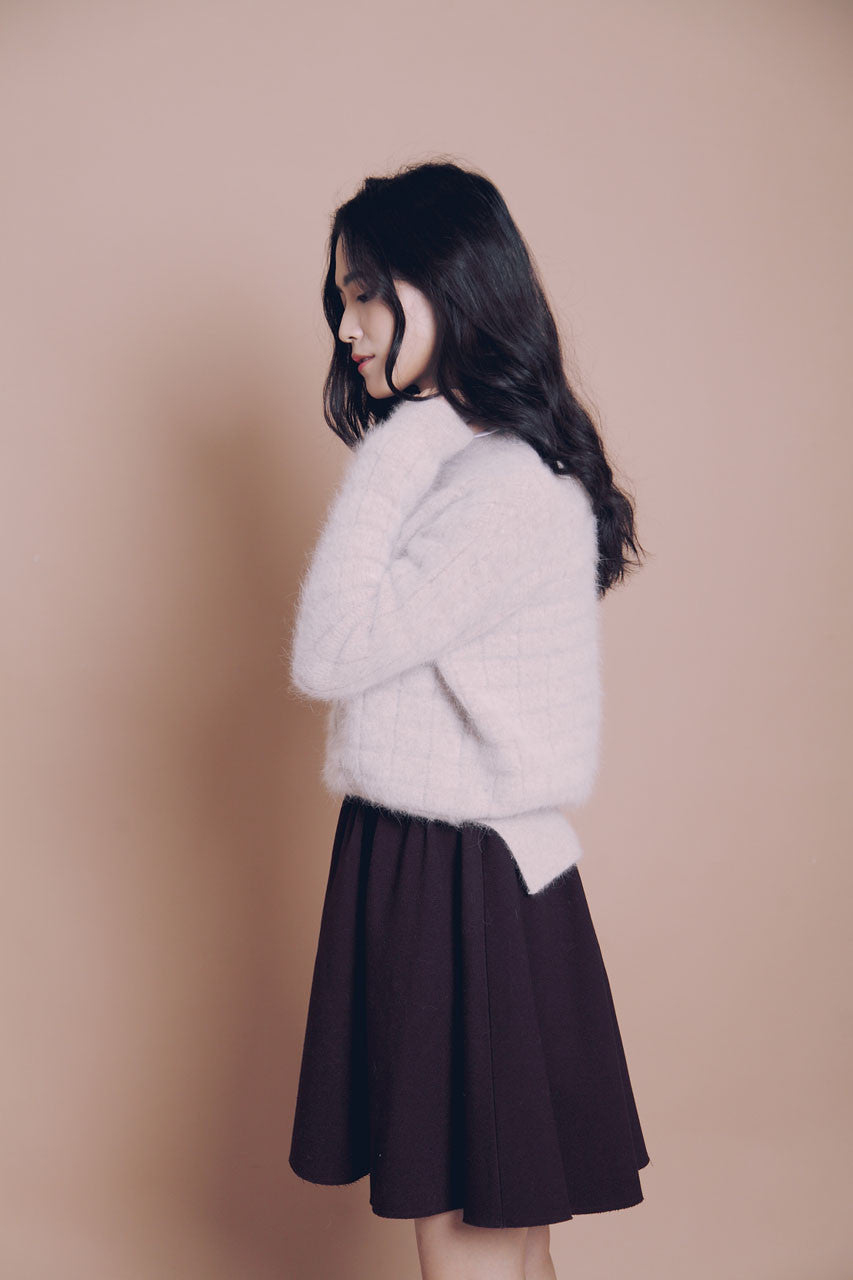 方格壓紋羊毛衣(三色)