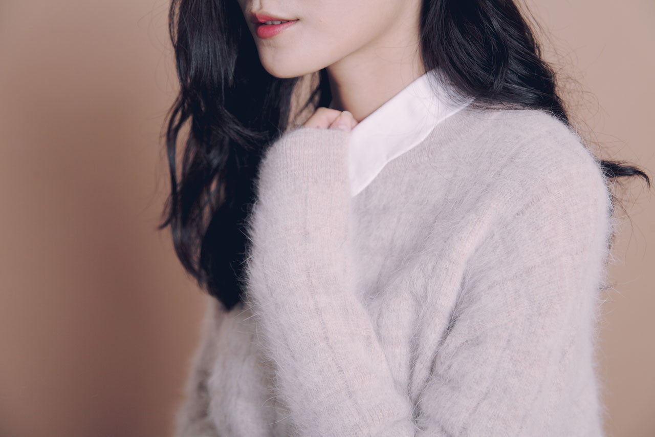 方格壓紋羊毛衣(三色)