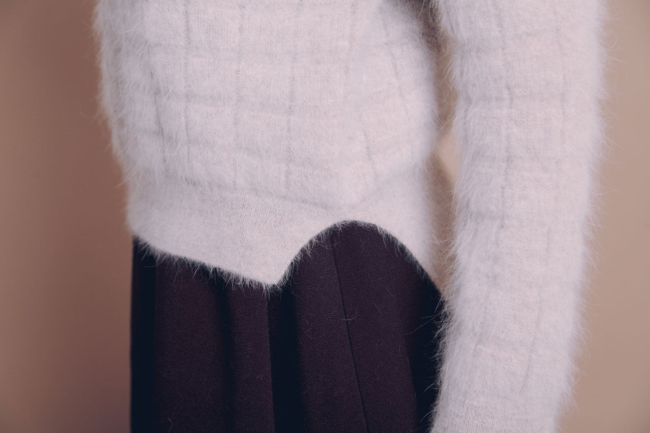 方格壓紋羊毛衣(三色)