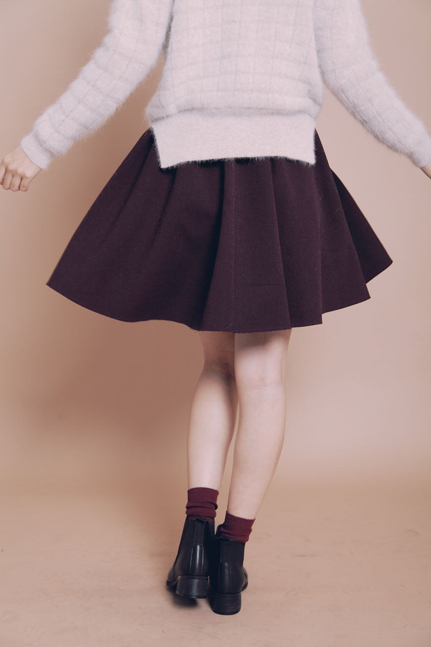 打摺極挺短圓裙