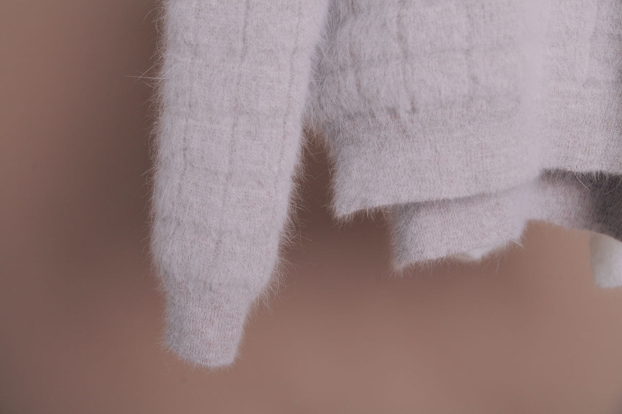 方格壓紋羊毛衣(三色)