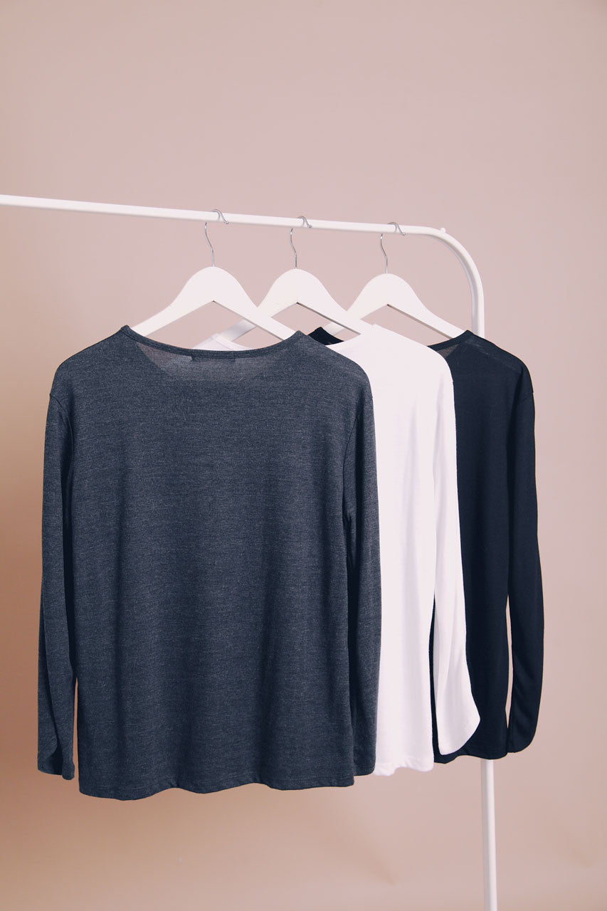 斜角袖口素面上衣