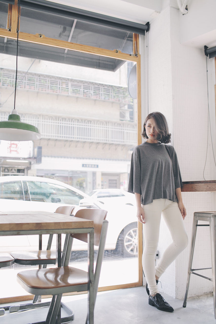 素面寬袖上衣(兩色)