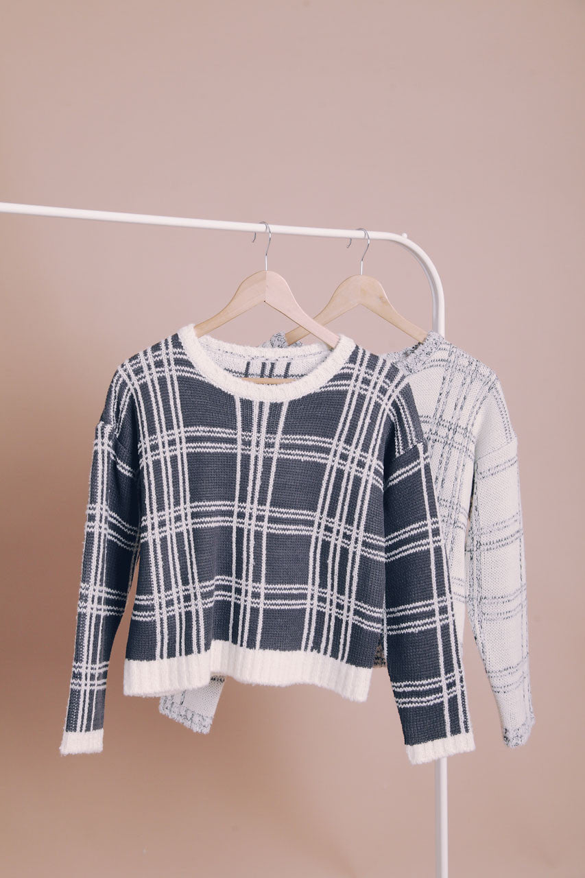 格紋毛線衣