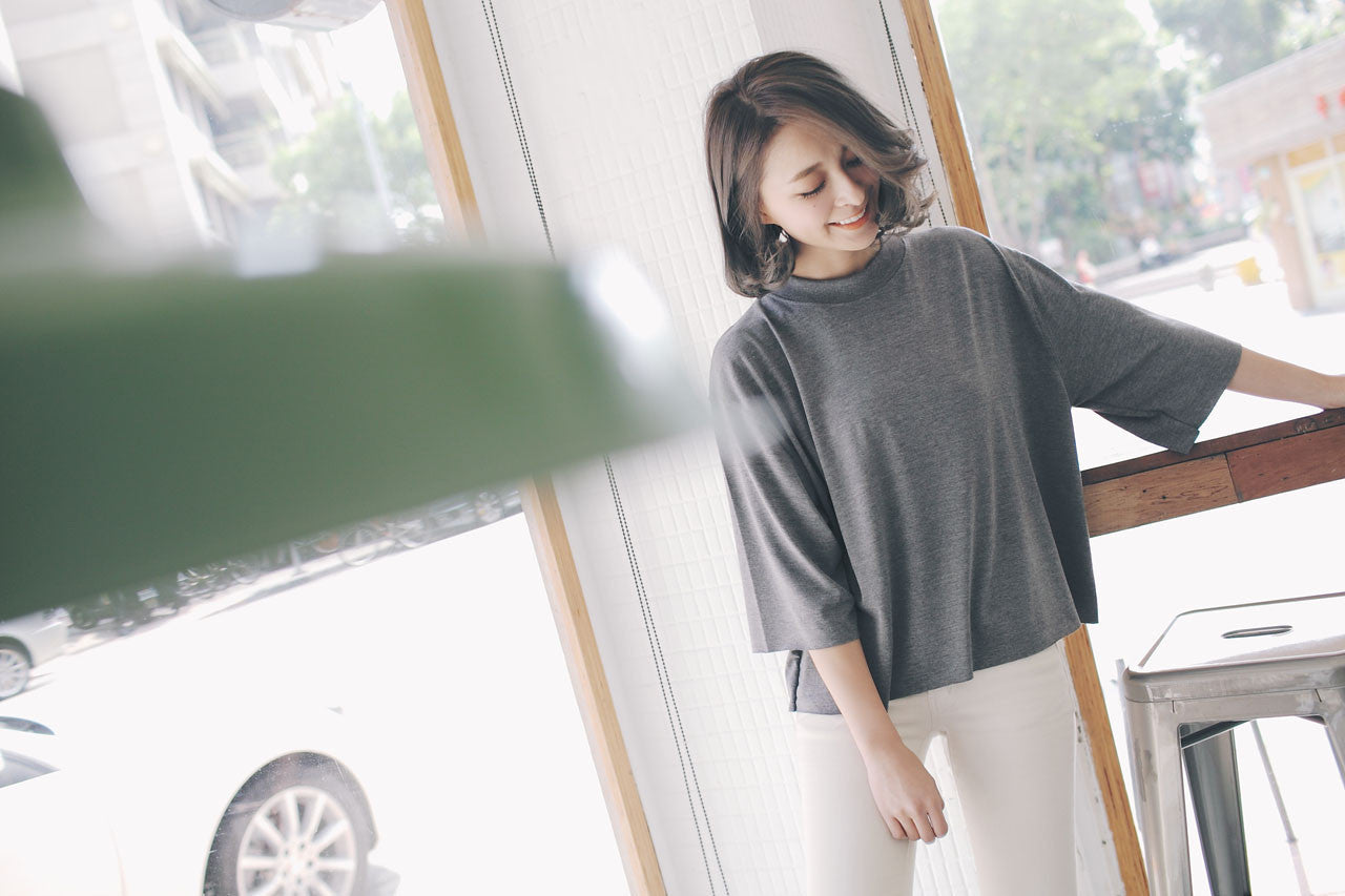 素面寬袖上衣(兩色)