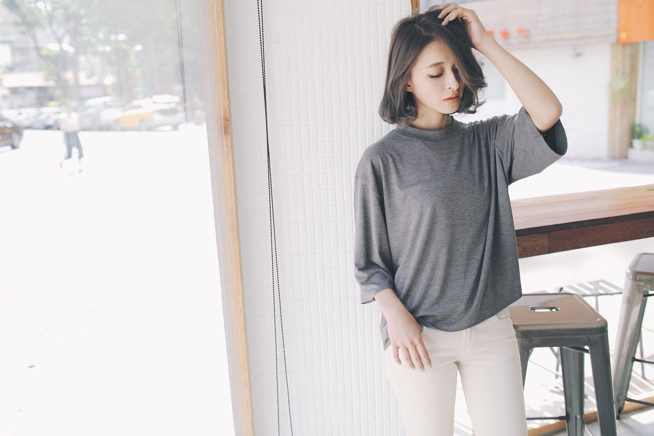 素面寬袖上衣(兩色)