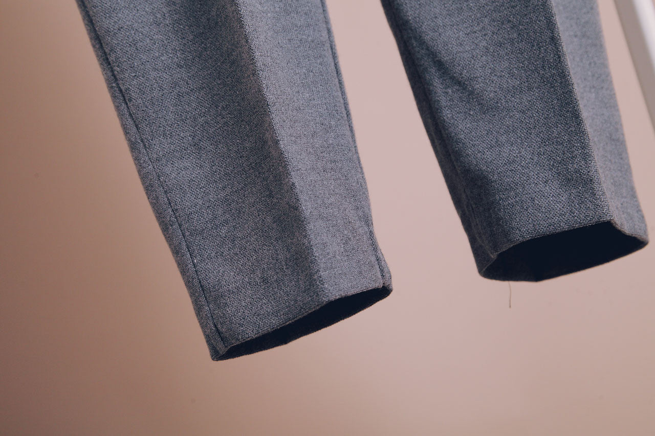 側斜壓折九分西褲