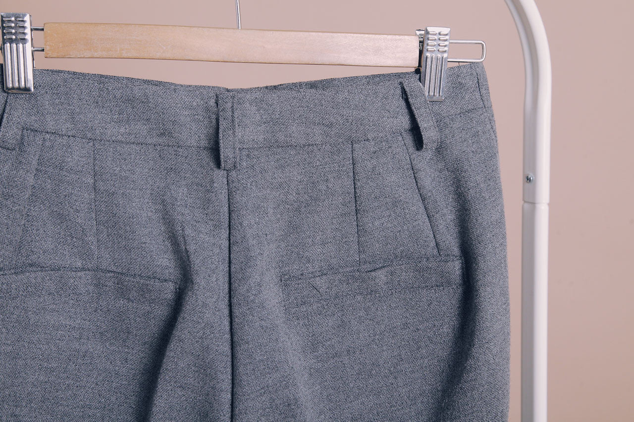 側斜壓折九分西褲