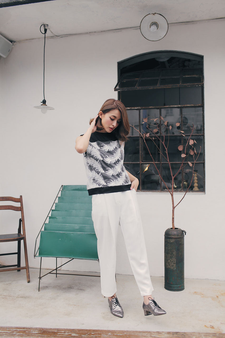 立體羽毛織紋背心(兩色)