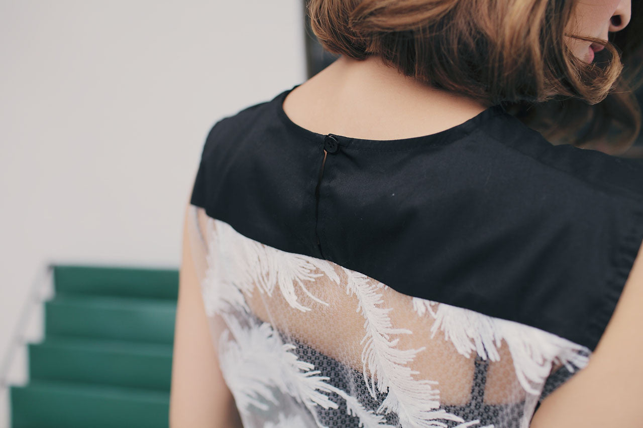 立體羽毛織紋背心(兩色)