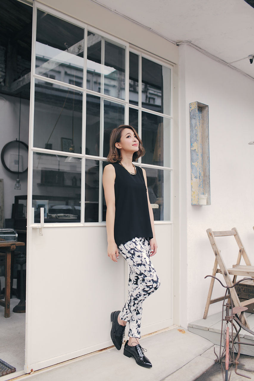 個性印花高腰長褲