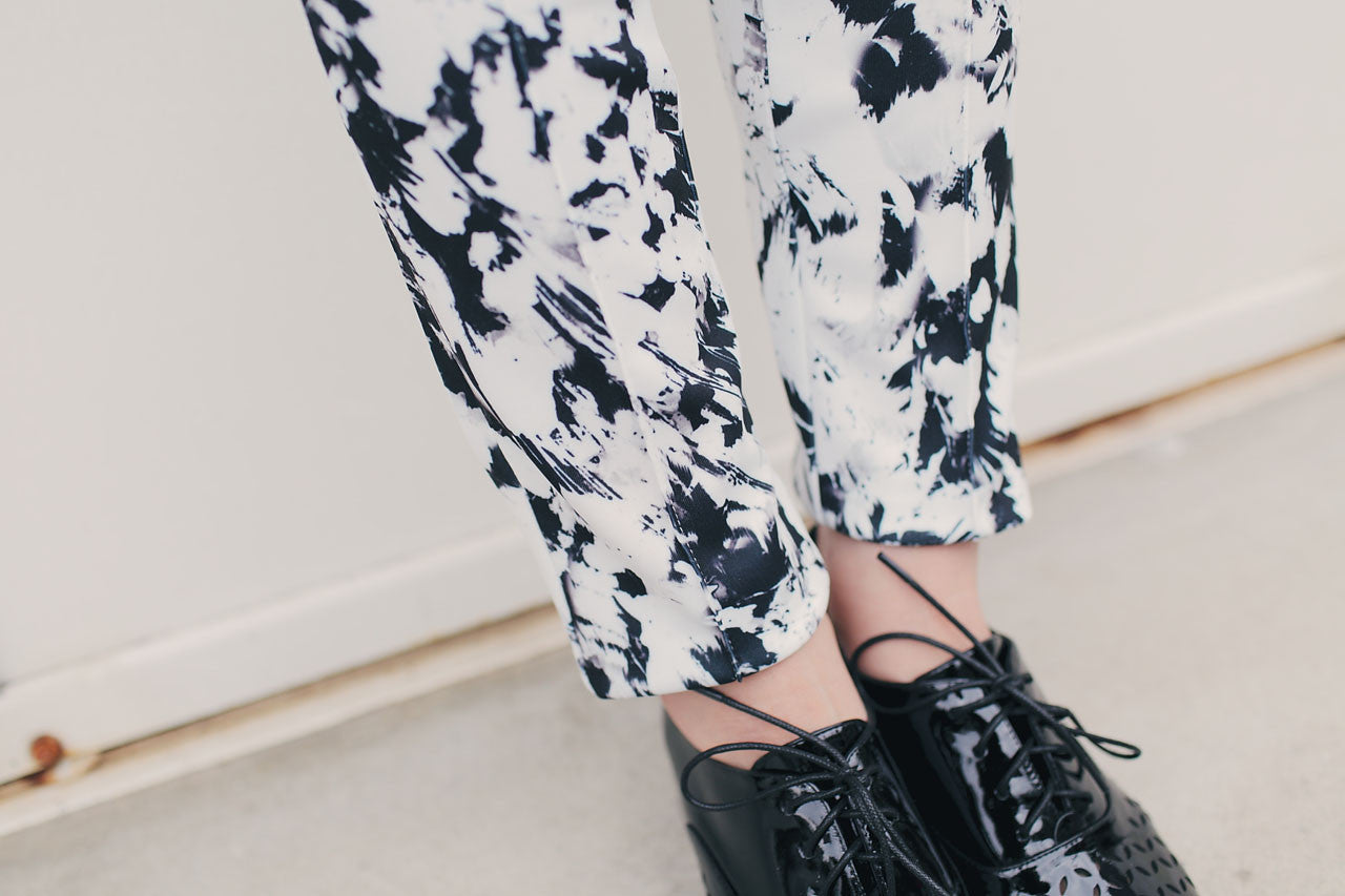 個性印花高腰長褲