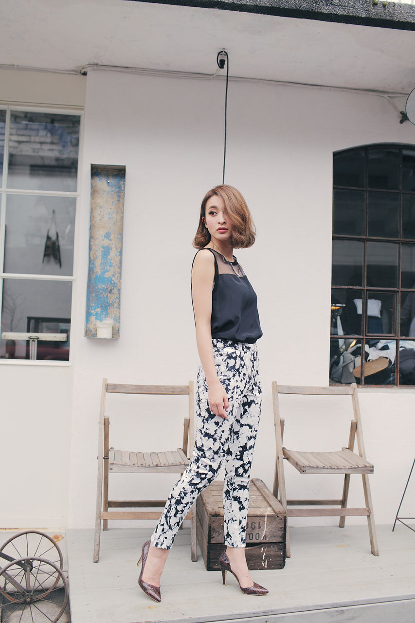 個性印花高腰長褲