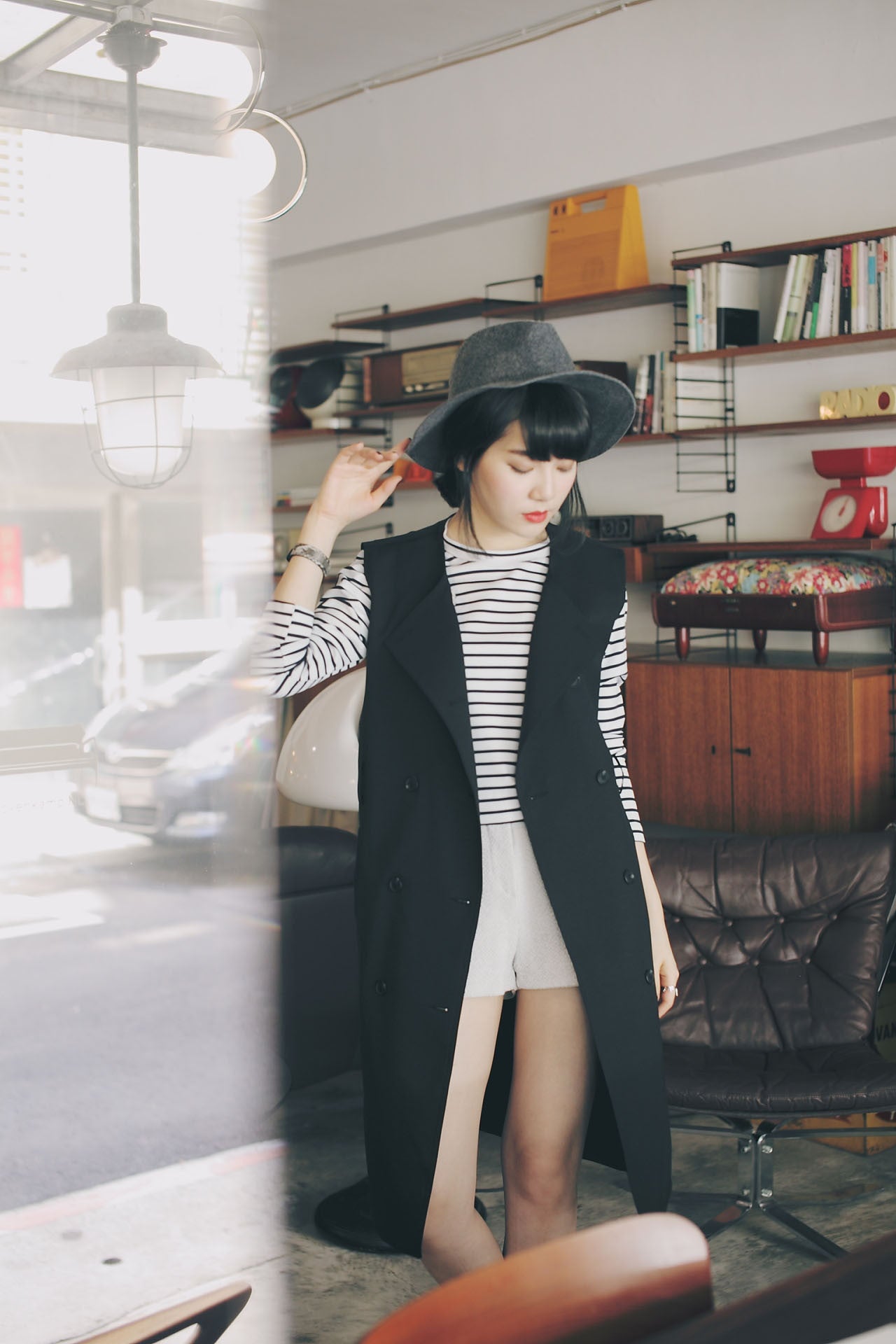 4Way撞色挺版風衣-綠/黑