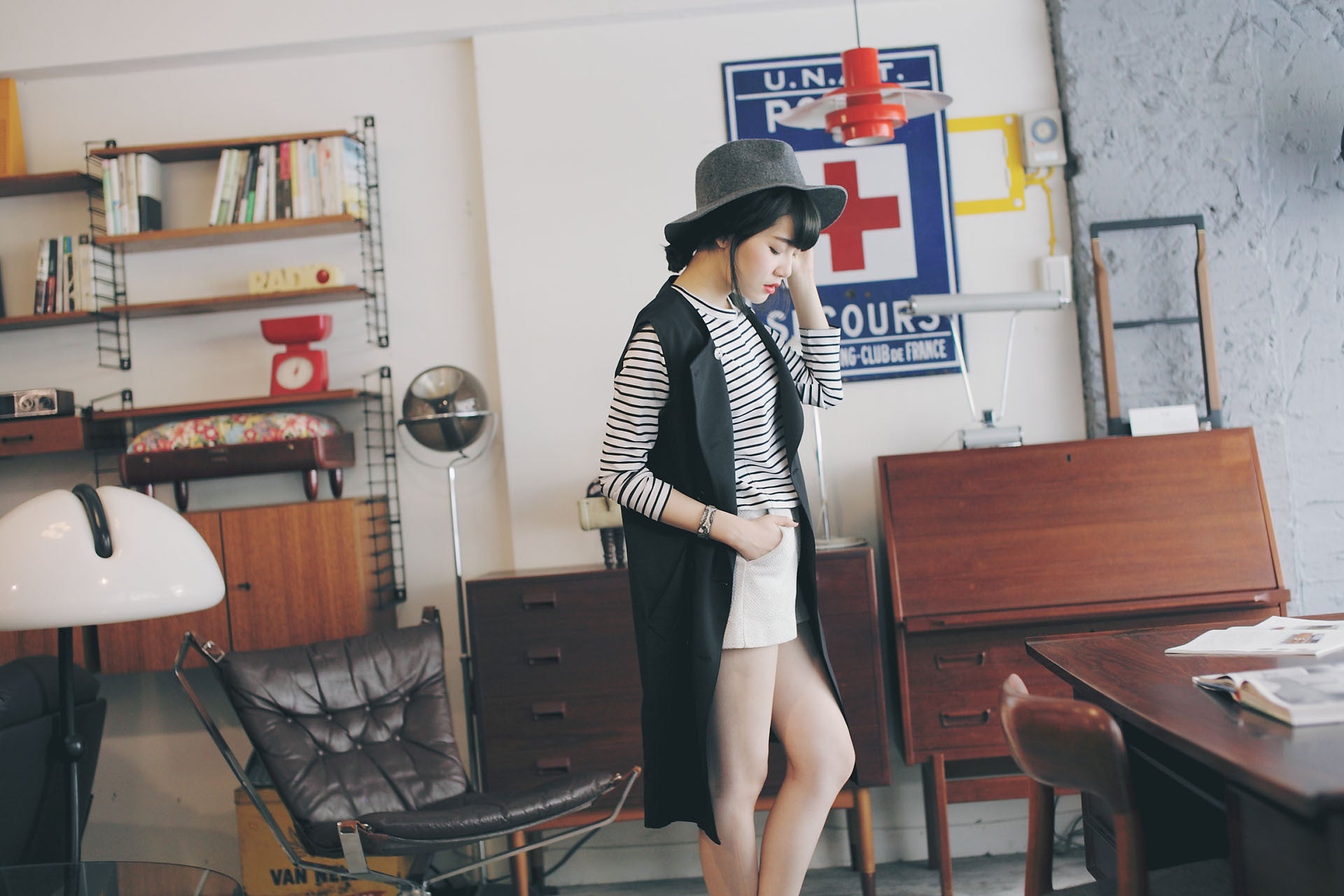 4Way撞色挺版風衣-綠/黑