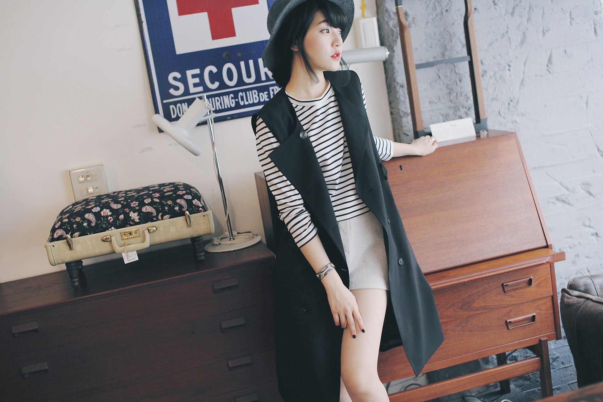 4Way撞色挺版風衣-綠/黑