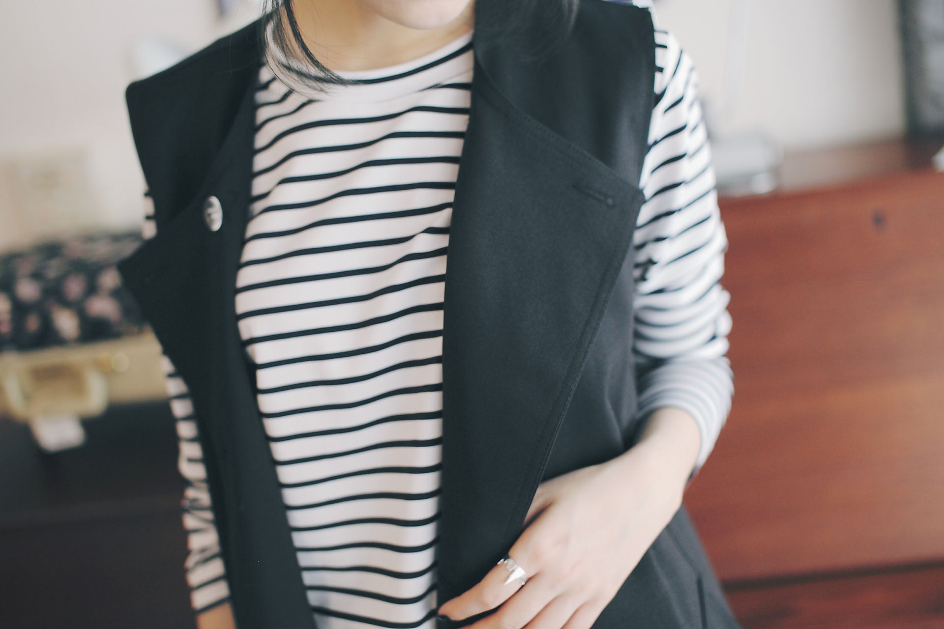 4Way撞色挺版風衣-綠/黑